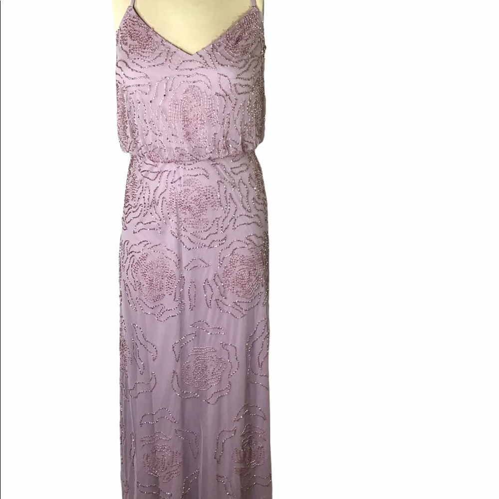 Adrianna Papell Lavender Beaded Gown,Sz 2